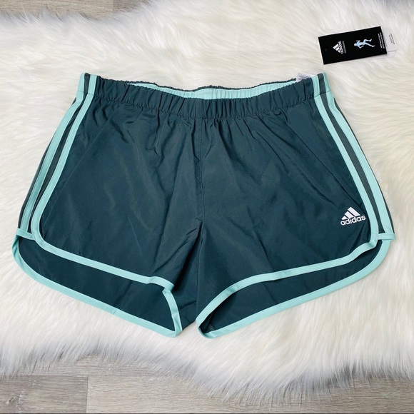 adidas green running shorts